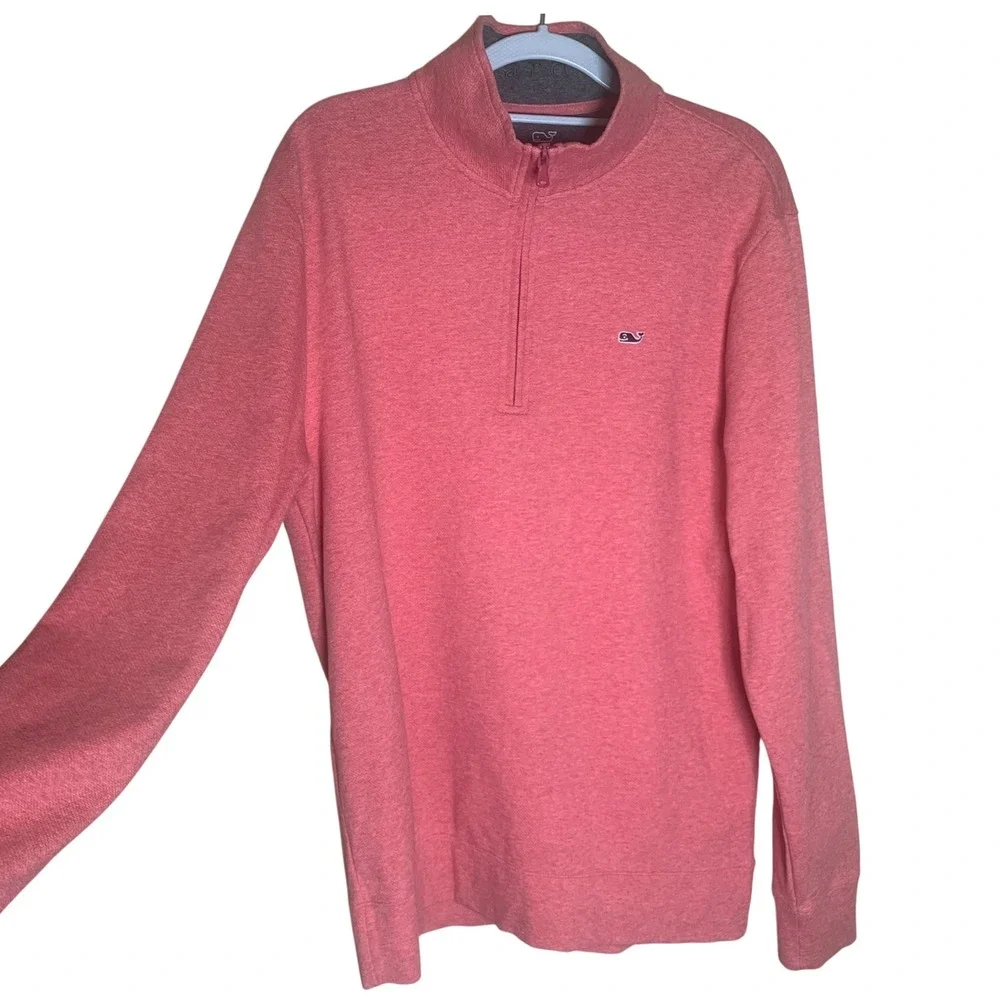 Vineyard Vines Quarter Zip Pullover Mens Medium‎ Pink Performance NWOT